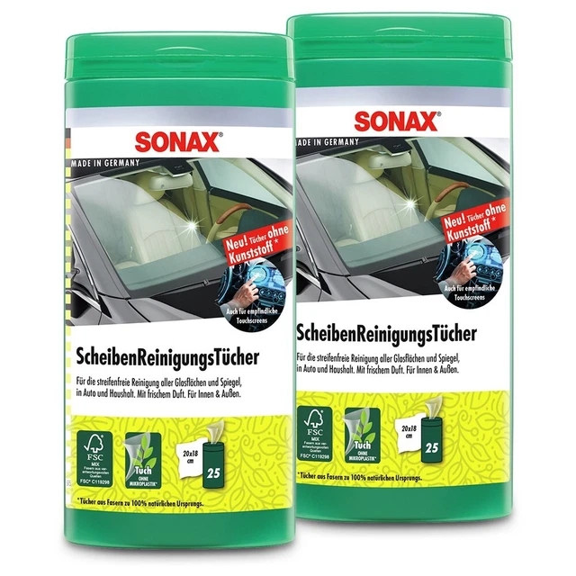 2x SONAX TELI PULIZIA DISCHI BOX TELI PULIZIA DISCHI TELI 25 PEZZI CIASCUNO