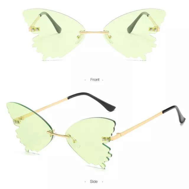 Personalized Butterfly Sunglasses Womens UV400 Rimless Shades Stylish Fashion K