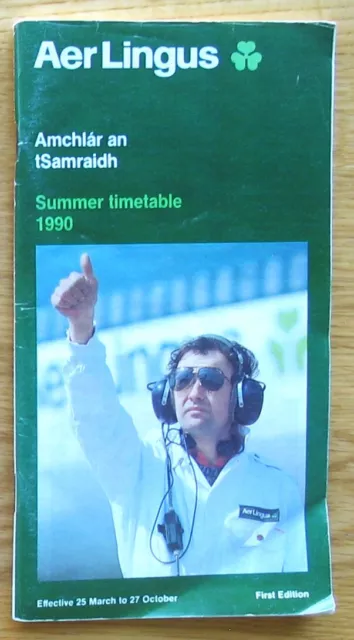 Aer Lingus system airline timetable Summer 1990 eff 25 Mar first edition