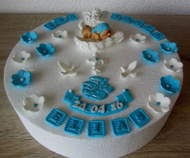 Baby Taufe Geburt Tortendeko Fondant Tortenaufleger Tortendekoration Geburtstag