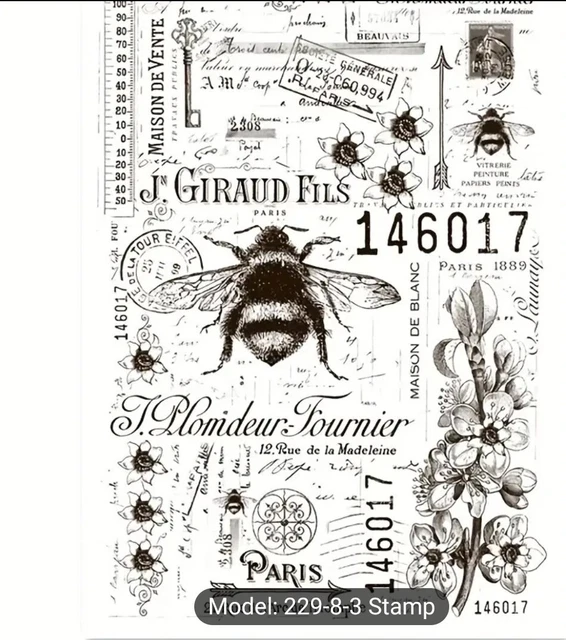 Silikon klare Stempel, große Biene Hintergrund Stempel 1 Stck. für Handwerk UK Verkäufer