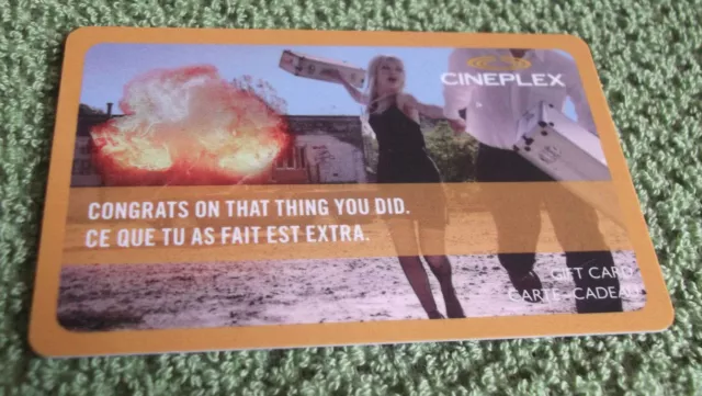 Cineplex Gift Card Congratulations Collectible $0 value FD38818  Canada