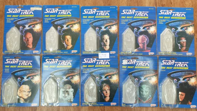 Galoob Star Trek The Next Generation Set of All 10 Carded Backs with blisters