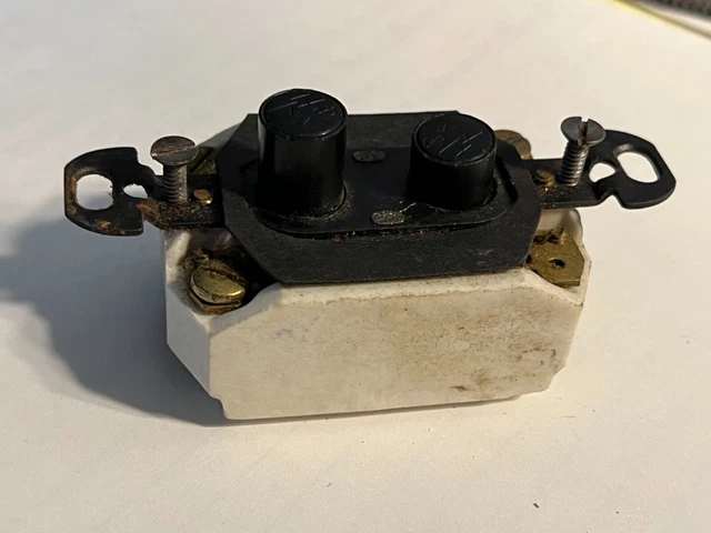 Antique vintage  (nos) h&h push button light switch lamp part
