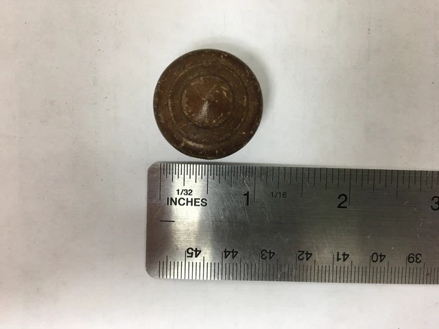 Vintage Small Rounded Ornate Dark Brown Wooden Knob