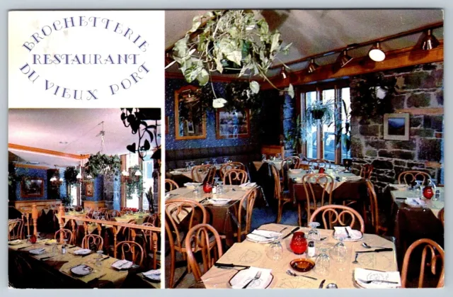Brochetterie Restaurant Du Vieux Port, Montreal, Quebec, Vintage Chrome Postcard