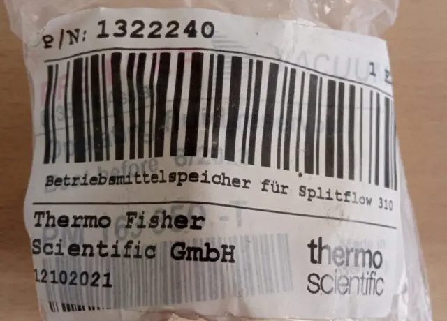 Thermo Fisher O-Ring Betrieb Smittel Speicher Fur Splitflow 310 P/N: 1322240