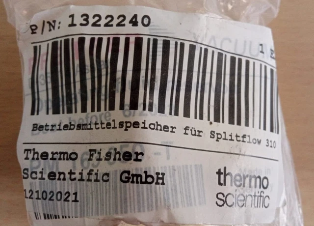 Thermo Fisher O-Ring Betrieb Smittel Speicher Fur Splitflow 310 P/N: 1322240