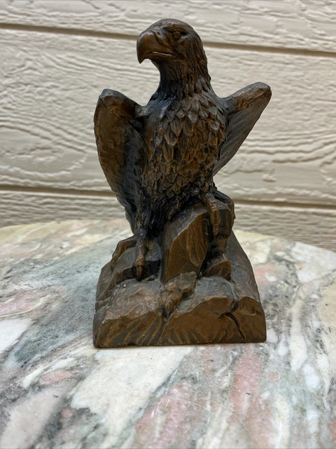 VINTAGE BALD EAGLE Banthrico INC Piggy Bank Patina Chicago USA $60.00