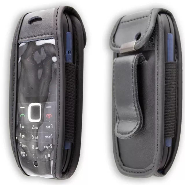 caseroxx Bolsa de cuero con clip para el cinturón para Samsung,Nokia 1616 en neg