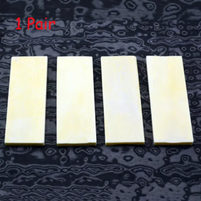 2pcs Bovine Bone Knife Handle Bone Sheet Sword Gun Scale Slab Craft DIY Material