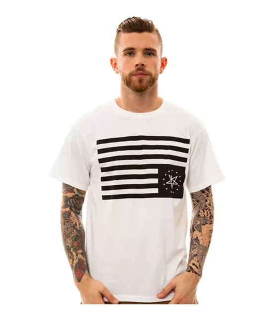 Black Scale Mens The Black Rebels Graphic T-Shirt, White, Small