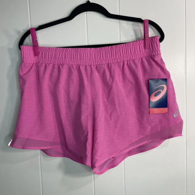 Asics Womens Large Shorts NEW Bright Pink Athletic Running Shorts