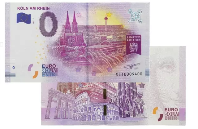 Köln am Rhein 2017-2 Null Euro Souvenirschein | € 0 Euro Souvenir Schein Billet