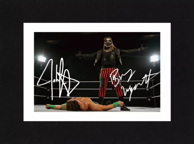 8X6 Mount JOHN CENA & BRAY WYATT Signed PHOTO Print Ready To Frame WWE Wrestling