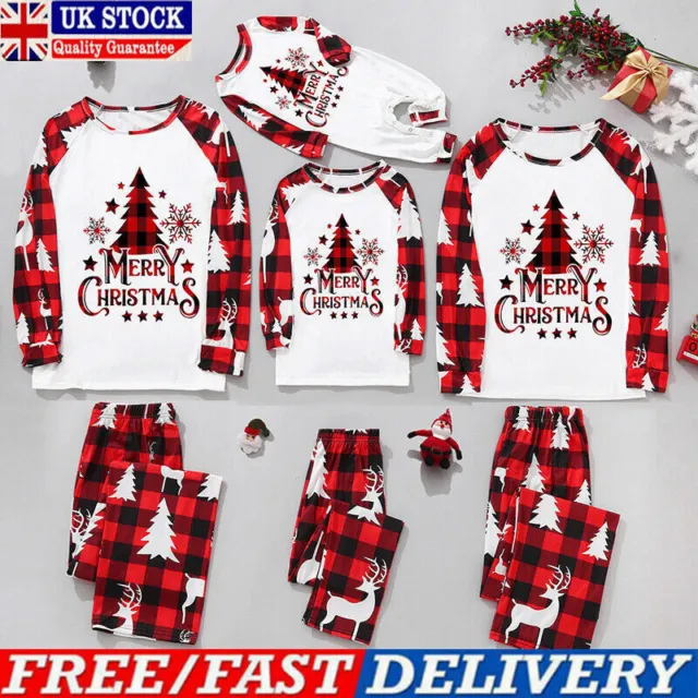 Xmas PJs Women Men Baby Family Matching Pyjamas Christmas Tree Sleepwear Outfit