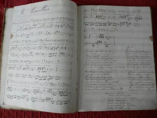 Lot Partitions Manuscrites Ancienne Reliees  Xix° Marseillaise Chansons Classiqu