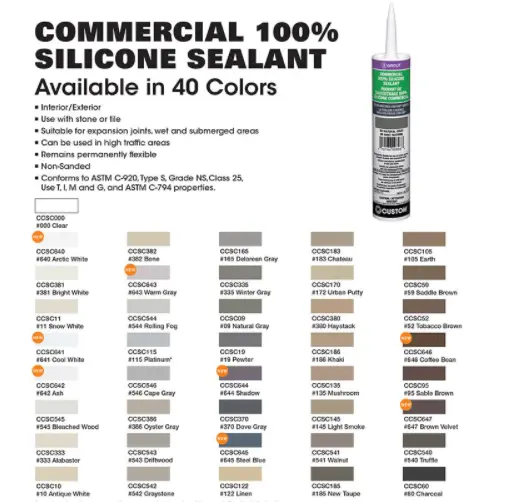 Custom Building Products Commercial 100% Silicone Sealant 10.1 oz.