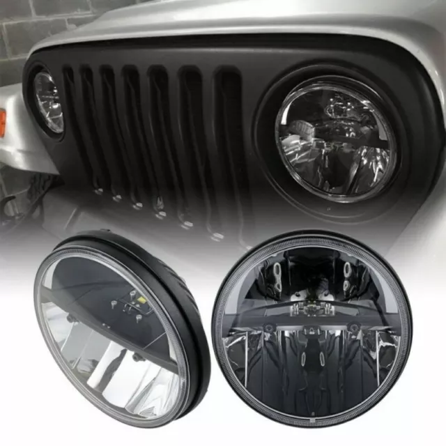 2x 7'' Runde LED Scheinwerfer Fernlicht für 97-18 Jeep Wrangler JK TJ CJ LJ