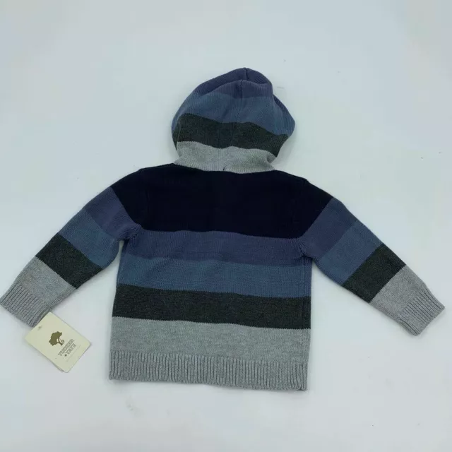 New Tucker Tate boys Henley hooded Sz 3M cotton stripe multicolor Q676 2