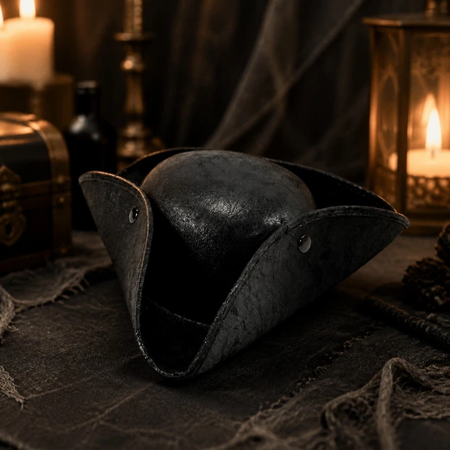 Metallic. Click SCALLYWAG TRICORN HAT Textured Pirate Hat with Metal Studs Classic for ...