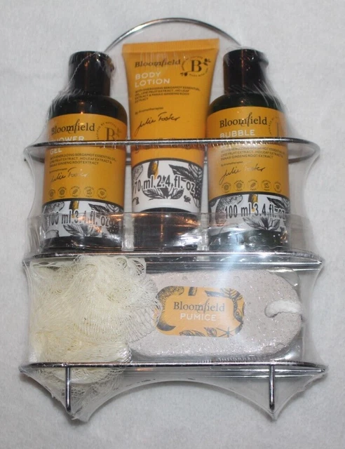Juego de baño de aceite esencial de extracto de ginseng bergomot regalo con estante de ducha piedra pómez