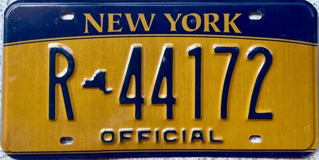 New York "Gold" Official License Licence USA Number Plate R 44172