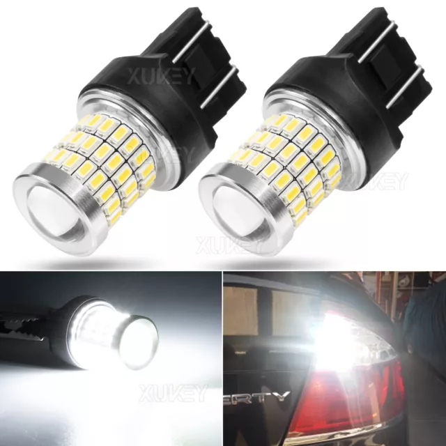 2x Car W21w 12V T20 580 Led Super White Drl Sidelight 7443 Hid Error Free Bulbs