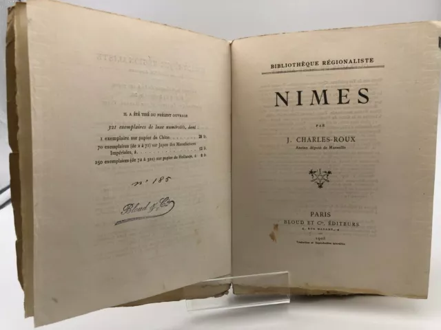 Nîmes - Charles Roux - 1908, Edition Originale, n. 185