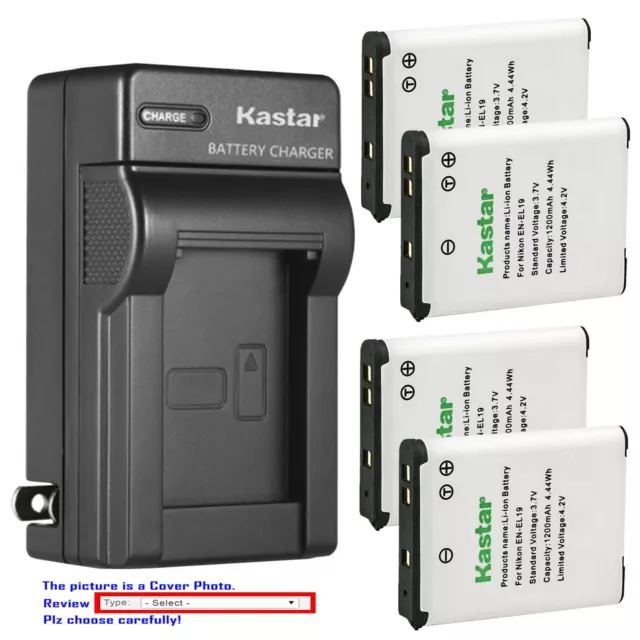 Kastar Battery Wall Charger for Nikon EN-EL19 Nikon Coolpix S3700 Coolpix S4100