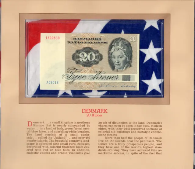 Most Treasured Banknotes Denmark 1980 20 Kroner P 49b.3 UNC A5801B 1500539