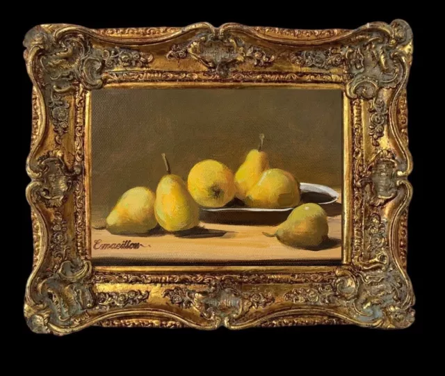 Original Oil Painting On Canvas Pears By Kayvon Esmaeilou