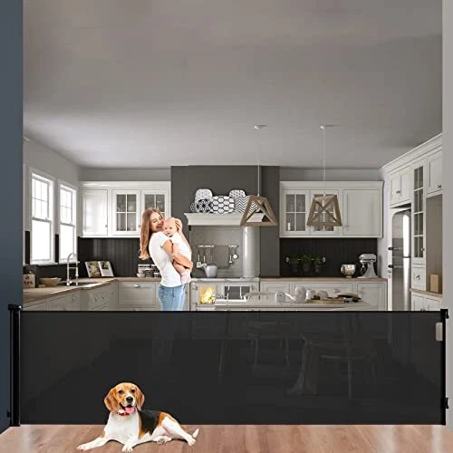 120 Inches Extra Wide Retractable Baby Gates for Large Openings, Baby Gates