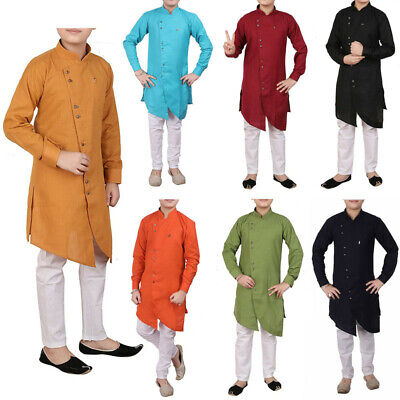 Ethnic Kurta Pajama Set Bollywood Style Sherwani For Boy Kids Cotton Party Wear