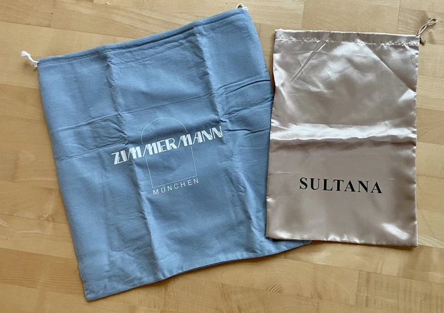 2x STAUBBEUTEL BEUTEL TASCHE SCHUHE GOLD BEIGE BLAU LUXUS EDEL CHIC TOP GESCHENK