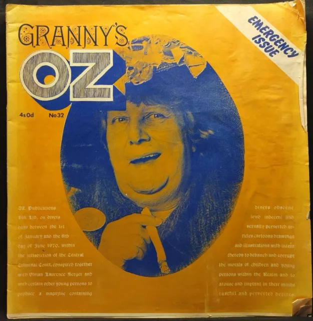Granny's OZ Magazine Counterculture Emergency Issue No 32 1971 Obscenity Trial