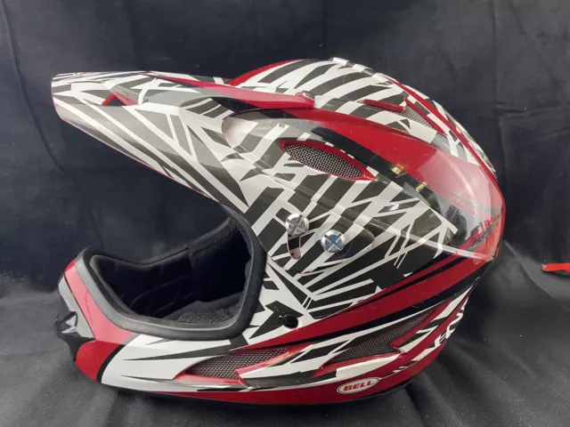Bell MD Motocross Helmet Gloss Black Red And White Size Medium