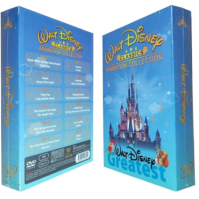 WALT DISNEY CLASSICS Movies Film Animation Collection 12 DVD Box Set £ ...