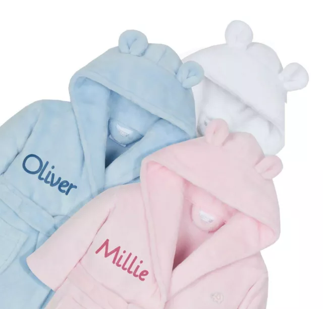 Kids Toddlers Babies Dressing Gown PERSONALISED with EMBROIDERY