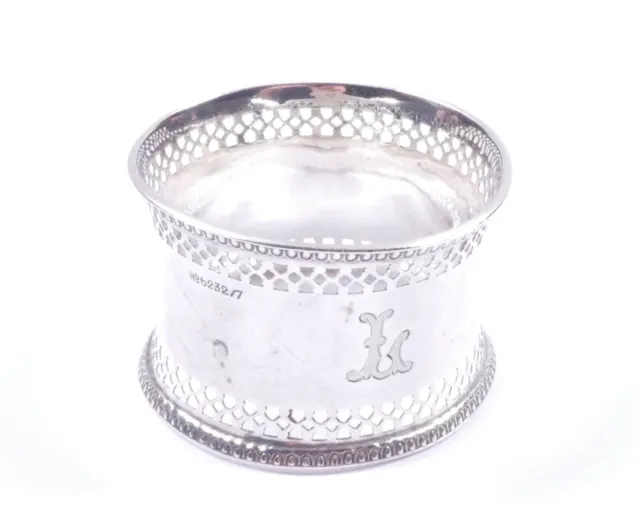 Antique 1919 Napkin Ring Letter Initial L 925 Sterling Silver