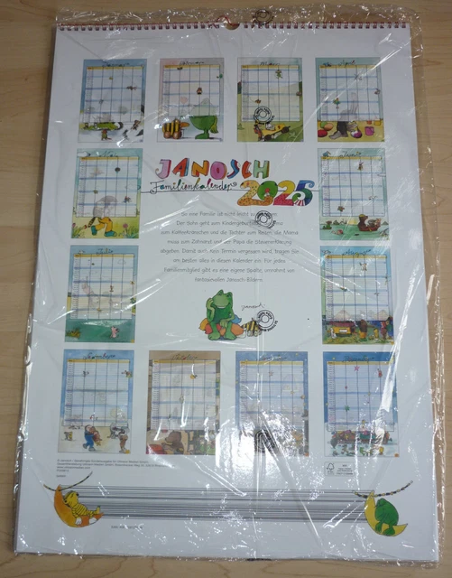 JANOSCH đ FAMILIENKALENDER 2025 **5 Spalten ** DIN A2 Familien Planer
