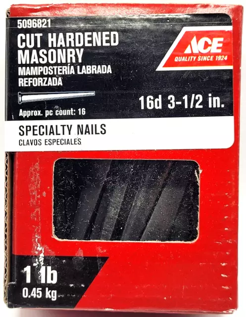 Ace Cut Hardened Specialty Masonry Nails 16d 3 1/2 in. 5096821 Sealed 1 lb. Box