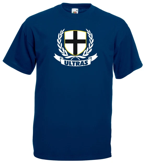 T-shirt Ultras Spal Ferrara Avec Blason De La Ville - J1531 - Bleu Ciel - Neuf Avec étiquettes
