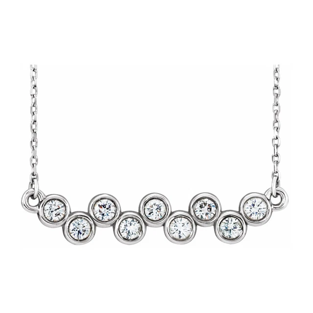 14K White, Rose or Yellow Gold 1/2 CTW Diamond Bar Necklace, 16-18 In 14K White, Rose or Yellow Gold 1/2 CTW Diamond Bar Necklace, 16-18 In