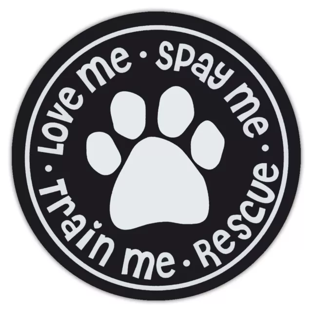 4.75" Round Pet Magnets: RESCUE DOG | LOVE, SPAY, TRAIN | Cars, Trucks