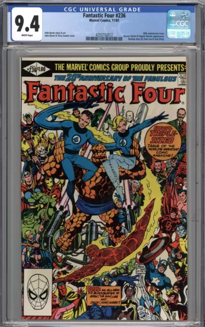 Fantastic Four #236 CGC 9.4 NM 20th Anniversary Issue WHITE PAGES
