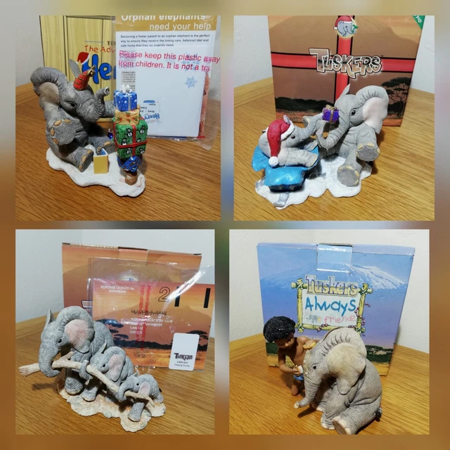 Tuskers Elephants Henry,  Helping Trunks, Always Caring, Surprise, Etc, Boxed