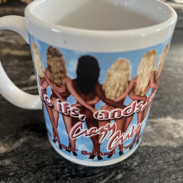 Vtg Riviera Hotel & Casino Las Vegas Coffee Mug Cup No Ifs & or BUTT Crazy Girls