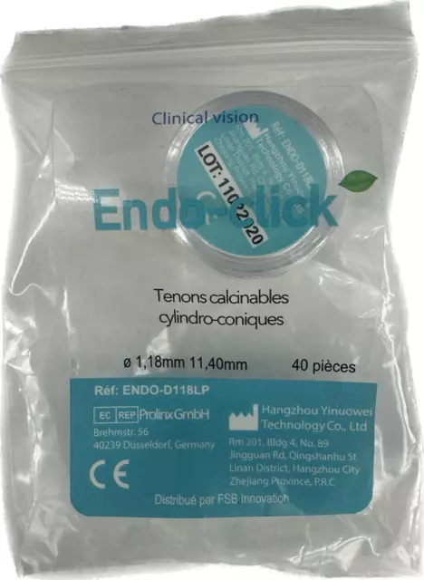 ENDO-CLICK/Tenons cylindro-coniques blanc calc 1,18  40unités ENDO-D118LP