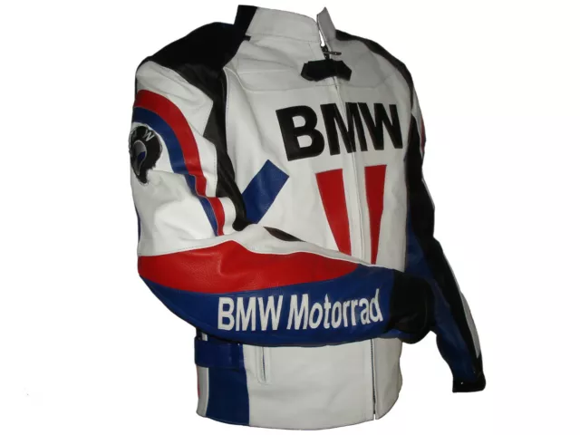 BMW MOTORRAD VESTE en Cuir de Moto Veste de Motard en Cuir Veste